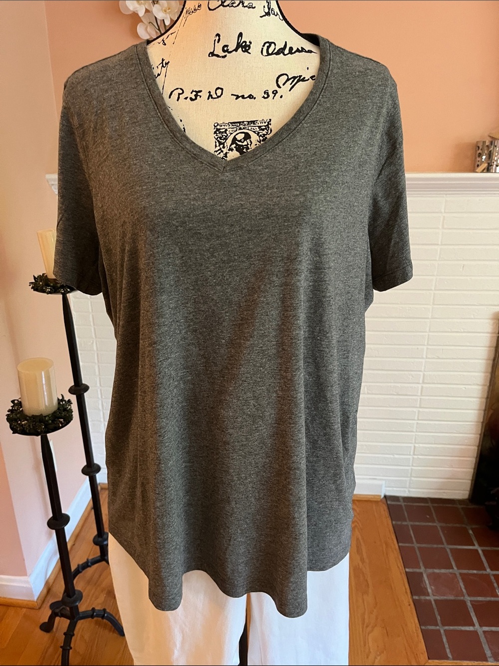 Woman Within V Neck Tee Shirt